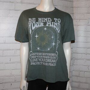 🌿 Green Graphic Tee w/ “Be Kind to Your Mind” Print – Awake L